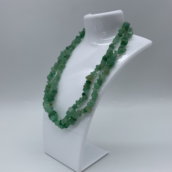 2Piece Green Aventurine Natural Stone Necklace - Picture 3 of 8